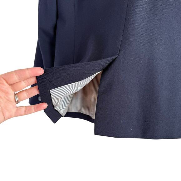 J.Crew‎ Navy Parker Blazer in Wool Flannel One-Button, Size 6P - Picture 11 of 12